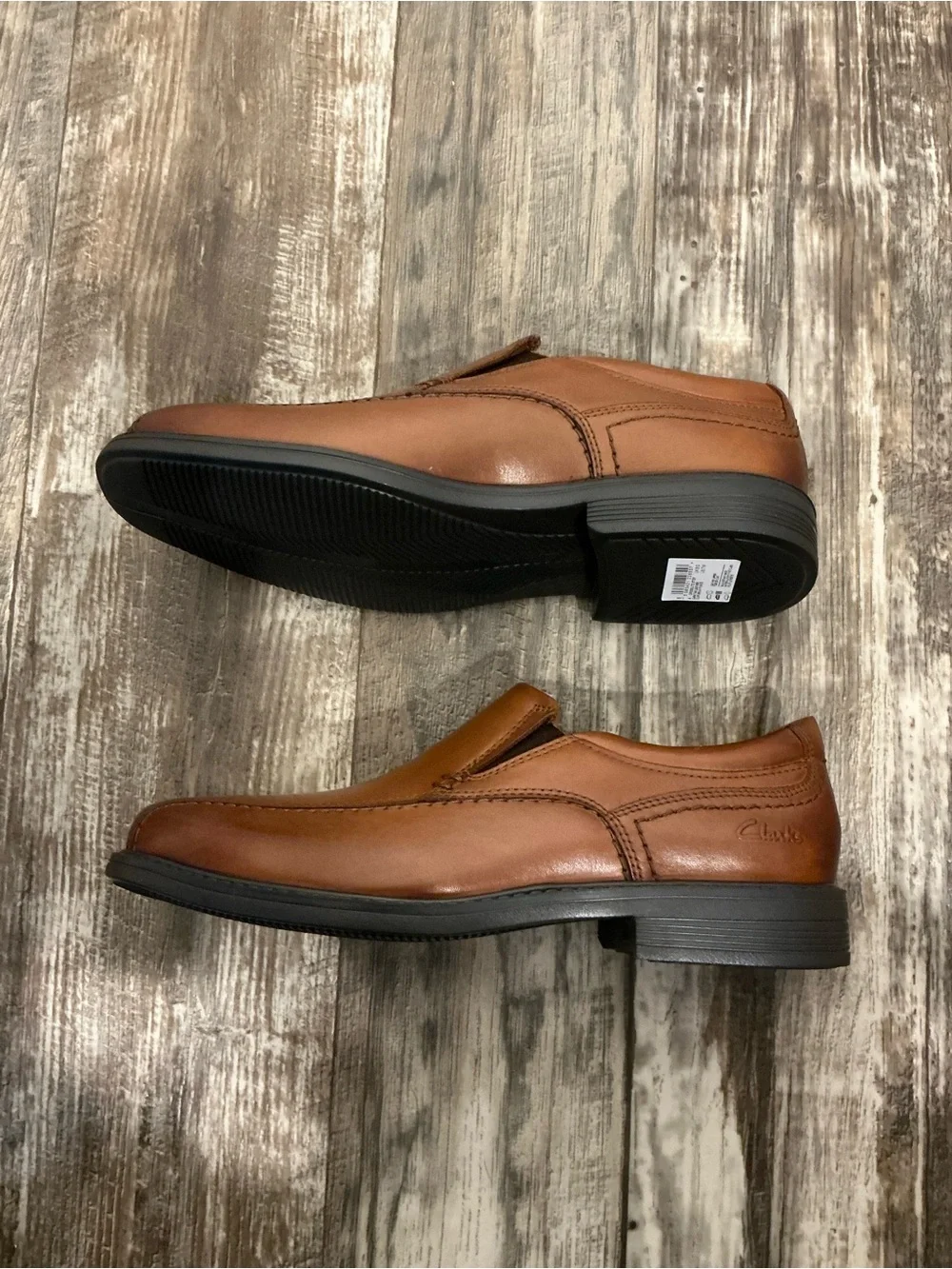 Clarks Men's Brown Slip-On Leather Loafers Size 7